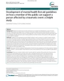 Báo cáo y học: Development of mental health first aid guidelines on how a member of the public can support a person affected by a traumatic event: a Delphi study