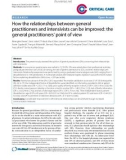 Báo cáo y học: How the relationships between general practitioners and intensivists can be improved: the general practitioners' point of view