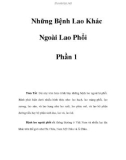 Những Bệnh Lao Khác Ngoài Lao Phổi Phần 1