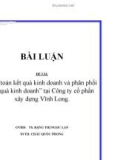 Đề Tài: Kế toán kết quả kinh doanh và phân phối kết quả kinh doanh tại công ty cổ phần xây dựng Vĩnh Long