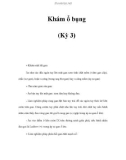 Khám ổ bụng (Kỳ 3)