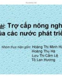 Tiểu luận: Trợ cấp nông nghiệp của các nước phát triển