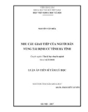 Luận án Tiến sĩ Tâm lý học: Nhu cầu giao tiếp của người dân vùng tái định cư của tỉnh Hà Tĩnh