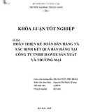 Khóa luận tốt nghiệp: Hoàn thiện kế toán bán hàng và xác định kết quả bán hàng tại Công ty TNHH Hawee Sản xuất và Thương mại