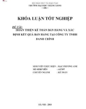 Khóa luận tốt nghiệp: Hoàn thiện kế toán bán hàng và xác định kết quả bán hàng tại Công ty TNHH Danh Chính