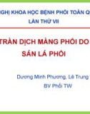 Bài giảng Tràn dịch màng phổi do sán lá phổi