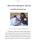 Tiêm vaccin viêm gan B - Nhu cầu và quyền lợi của trẻ em