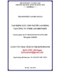Luận văn Thạc sĩ Quản trị kinh doanh: Tạo động lực cho người lao động tại Công ty TNHH Lào Brewery