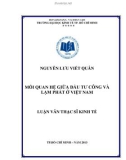 Luận văn Thạc sĩ Kinh tế: Mối quan hệ giữa đầu tư công và lạm phát ở Việt Nam