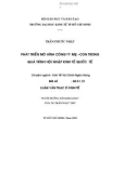 Luận văn: PHÁT TRIỂN MÔ HÌNH CÔNG TY MẸ –CON TRONG QUÁ TRÌNH HỘI NHẬP KINH TẾ QUỐC TẾ