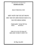 Tóm tắt luận văn Thạc sĩ Khoa học Xã hội và Nhân văn: Diễn ngôn truyện kể trong tiểu thuyết Đêm thánh nhân của Nguyễn Đình Chính