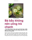 Bà bầu không nên uống trà chanh