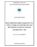 Luận văn Thạc sĩ Kinh tế: Hoàn thiện hoạt động marketing của công ty TNHH Auto Motors Việt Nam đối với dòng xe Renault Koleos giai đoạn 2015 – 2018