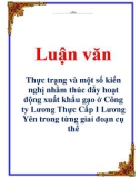 Luận văn: Thực trạng và một số kiến nghị nhằm thúc đẩy hoạt động xuất khẩu gạo ở Công ty Lương Thực Cấp I Lương Yên trong từng giai đoạn cụ thể