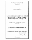 Luận văn Thạc sĩ Khoa học Kinh tế: Cải cách doanh nghiệp nhà nước ở Trung Quốc và những bài học kinh nghiệm đối với Việt Nam