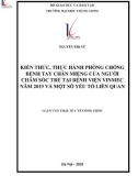 Luận văn Thạc sĩ Y tế công cộng: Kiến thức, thực hành phòng chống bệnh tay chân miệng của người chăm sóc trẻ tại Bệnh viện Vinmec năm 2019 và một số yếu tố liên quan