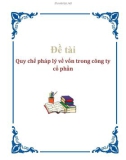 Đề tài: Quy chế pháp lý về vốn trong công ty cổ phần