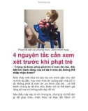 4 nguyên tắc cần xem xét trước khi phạt trẻ