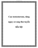 Cao testosterone, tăng nguy cơ ung thư tuyến tiền liệt