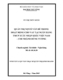 Tóm tắt Luận văn Thạc sĩ Quản trị kinh doanh: Quản trị nợ có vấn đề trong hoạt động cho vay tại Ngân hàng Xuất nhập khẩu Việt Nam (Eximbank) – CN Hùng Vương