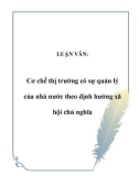 Đề tài: Cơ chế thị trường có sự quản lý của nhà nước theo định hướng xã hội chủ nghĩa