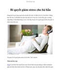 Bí quyết giảm stress cho bà bầu