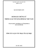 Tóm tắt luận văn Thạc sĩ Luật học: Đánh giá chứng cứ trong luật tố tụng hình sự Việt Nam