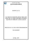 Tóm tắt Luận văn Thạc sĩ Quản trị kinh doanh: Các nhân tố ảnh hưởng đến sự thỏa mãn công việc của nhân viên khối văn phòng tại công ty TNHH MTV cao su Ea H'leo