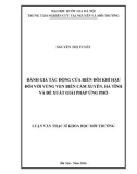 Luận văn Thạc sĩ Khoa học môi trường: Đánh giá tác động của biến đổi khí hậu đối với vùng ven biển Cẩm Xuyên, Hà Tĩnh và đề xuất giải pháp ứng phó