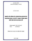 Tóm tắt Luận án tiến sĩ Y học: Nghiên cứu nồng độ Lp-PLA2 huyết thanh ở bệnh nhân nhồi máu não giai đoạn cấp