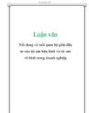 Luận văn: Nội dung và mối quan hệ giữa đầu tư vào tài sản hữu hình và tài sản vô hình trong doanh nghi