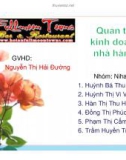 Tiểu luận: Tổ chức Nhà hàng Fullmoon Town