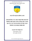 Luận văn Thạc sĩ Kế toán: Ảnh hưởng của thu nhập phi truyền thống đến khả năng sinh lời và rủi ro của các ngân hàng ở Việt Nam trong giai đoạn 2005-2013