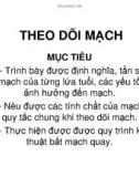 Giáo án khoa điều dưỡng - THEO DÕI MẠCH