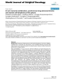 Báo cáo khoa học: A rare tumoral combination, synchronous lung adenocarcinoma and mantle cell lymphoma of the pleura