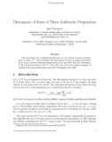 Báo cáo toán học: Discrepancy of Sums of Three Arithmetic Progressions