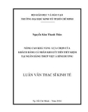 Luận văn Thạc sĩ Kinh tế: Nâng cao khả năng lựa chọn của khách hàng cá nhân khi gửi tiền tiết kiệm tại Ngân hàng TMCP Việt Á Bình Dương