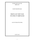 Luận văn Thạc sĩ Luật học: Pháp luật Việt Nam về công ty hợp danh