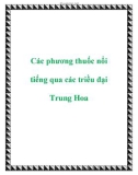 Các phương thuốc nổi tiếng qua các triều đại Trung Hoa