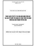 Tóm tắt luận văn Thạc sĩ luật học: Pháp luật về xử lý tài sản bảo đảm tiền vay tại các tổ chức tín dụng và thực tiễn thi hành trên địa bàn thành phố Hà Nội