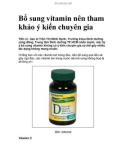 Bổ sung vitamin nên tham khảo ý kiến chuyên gia