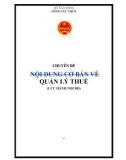 CHUYÊN ĐỀ NỘI DUNG CƠ BẢN VỀ QUẢN LÝ THUẾ