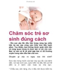 Chăm sóc trẻ sơ sinh đúng cách