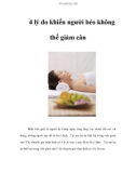 4 lý do khiến người béo không thể giảm cân