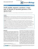 Báo cáo y học: Small variable segments constitute a major type of diversity of bacterial genomes at the species level