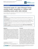 Báo cáo y học: ransternal repair of a giant Morgagni hernia causing cardiac tamponade in a patient with coexisting severe aortic valve stenosis