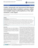 báo cáo khoa học: Cardiac tamponade and paroxysmal third-degree atrioventricular block revealing a primary cardiac non-Hodgkin large B-cell lymphoma of the right ventricle: a case report