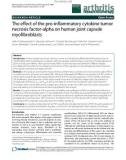 Báo cáo y học: The effect of the pro-inflammatory cytokine tumor necrosis factor-alpha on human joint capsule myofibroblasts