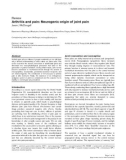 Báo cáo y học: Arthritis and pain: Neurogenic origin of joint pain