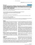 Báo cáo y học: A novel approach for prediction of tacrolimus blood concentration in liver transplantation patients in the intensive care unit through support vector regression